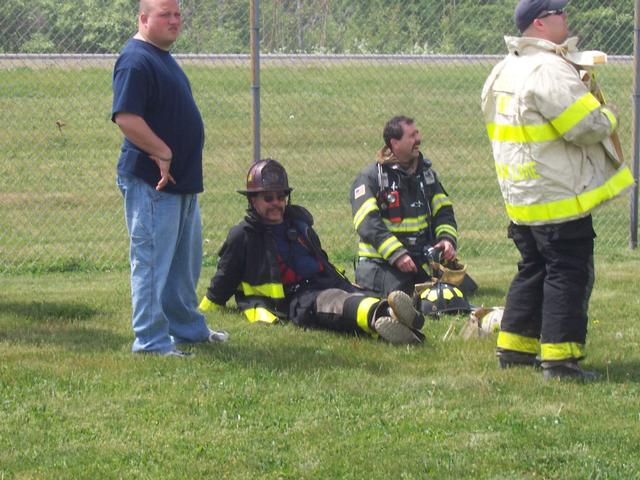 Firefighter 1 Class 2005- Instructor F.J. taking a break.